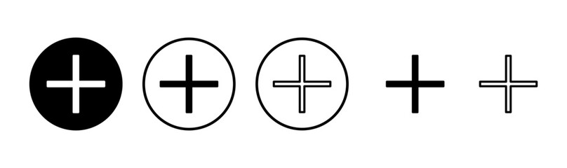 Fototapeta premium Plus icon logo design. Add plus sign and symbol