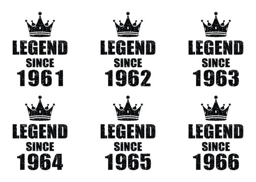 Celebrate Legendary Birth Years 1961-1966 with Crown Design for Apparel and Gifts, Perfect for Birthday Celebrations and Nostalgic Designs
