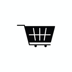 Clean shopping cart icon with basket grid lines for ecommerce, online shopping, retail store interface, market app UI, and digital commerce design