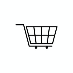 Modern outline grid trolley icon. Essential vector symbol for e-commerce, shopping application, supermarket, purchasing, and add-to-cart buttons