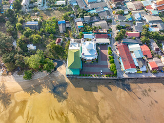 Aerial view village in Phuket Thailand nature background