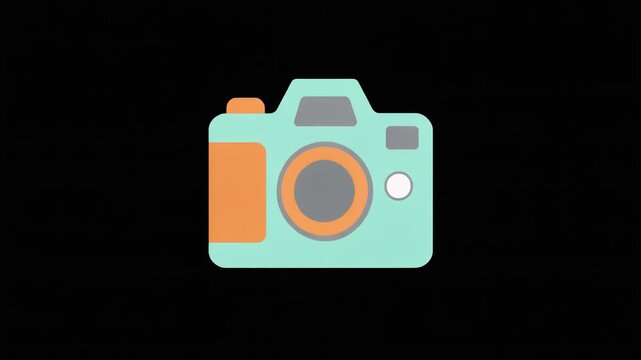 camera on a black background flat 2D 