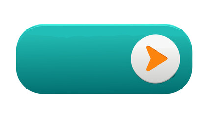 Teal Toggle Switch Button With White Circle And Orange Play Icon Isolated On Black Background Simple Modern Design For User Interface Elements And Digital Graphics