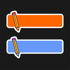 Colorful Pencil Shaped Label name and text input