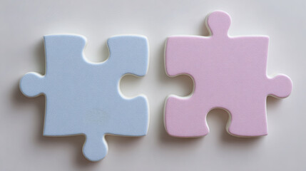 Obraz premium Jigsaw Puzzle Pieces Connecting