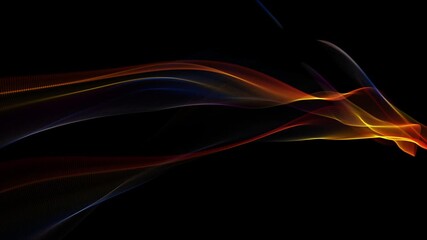 Abstract fire waves on a black background. Technology intros, sci-fi visuals, motion graphics overlays. Looping 4K resolution