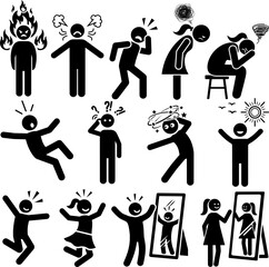 Psychological Condition and Reaction Pictogram Collection