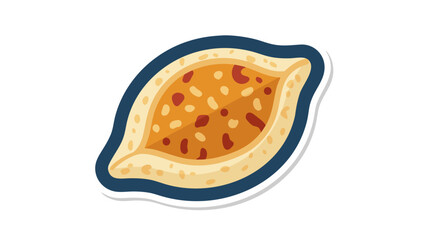 A Delicious Baked Pastry Filled with Savory Toppings on a Black Background