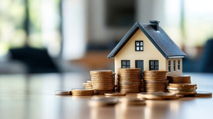 property and investment, with visual elements of real estate, investment strategies, and financial assets on blurred background