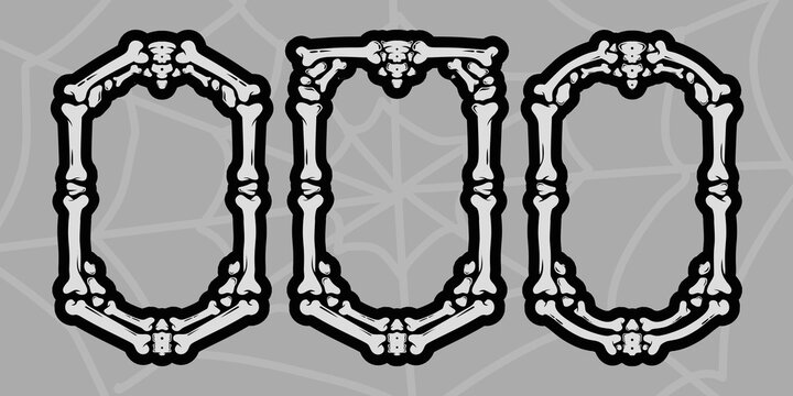 Gothic Bones frame design set for photo or text