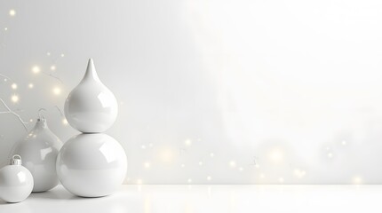 Theme Christmas, Minimal white mockup with soft Christmas shadows