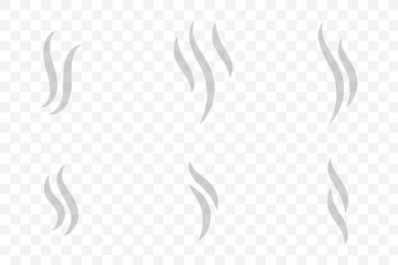 Obraz premium steam, smoke, vapor, swirl, curl, icon, symbol, black, white, graphic, design, element, abstract, motion, flow, heat, cooking, beverage, aroma, wisps, curves, lines, set, collection eps 10