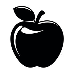 Black apple silhouette vector illustration for graphic design projects and healthy food themed designs use this image