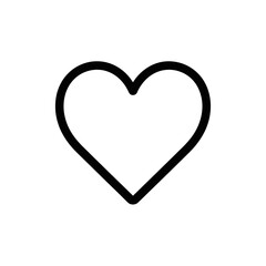 Elegant simple outline heart icon perfect for user interface design elements and positive feedback buttons