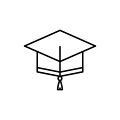 Elegant graduation cap outline symbolizing academic achievement and successful completion of studies for educational promotions