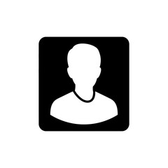 Essential modern silhouette placeholder icon representing a generic user profile or contact avatar for digital interfaces