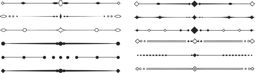 Collection of Abstract Graphic Line Dividers and Ornaments