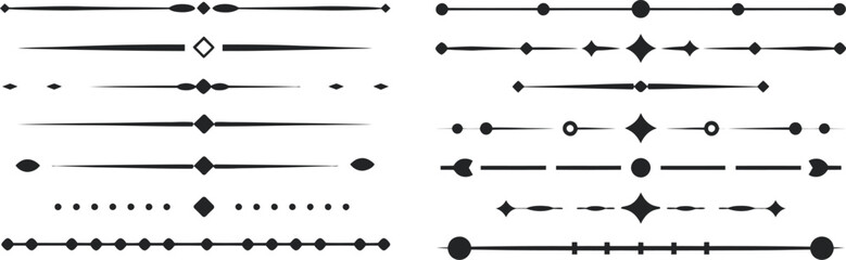 Set of ornamental lines, dividers, and separators for design elements