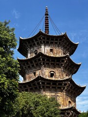 Chinese temple tower in Quanzhou, China