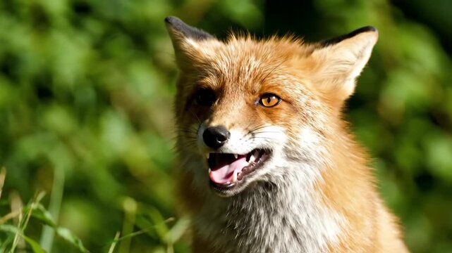 Fox Portrait in Natural Habitat - A Close-Up of Wildlife Beauty.