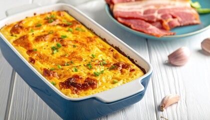 Egg & Cheese Bake w/ Bacon & Garlic