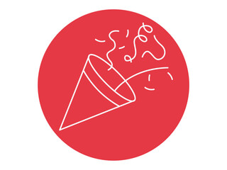 Party horn blower icon. Christmas outline icon. Simple vector illustration in modern thin line style.