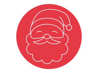 Santa claus icon. Christmas outline icon. Simple vector illustration in modern thin line style.