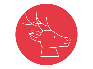 Reindeer icon. Christmas outline icon. Simple vector illustration in modern thin line style.