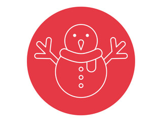 Snowman icon. Christmas outline icon. Simple vector illustration in modern thin line style.