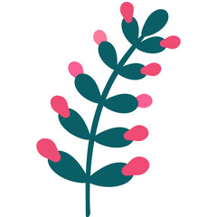A vibrant teal branch with delicate pink buds, symbolizing new growth and the beauty of nature's botanical wonders