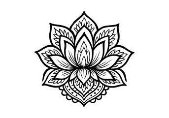 Fototapeta premium Lotus Flower hand drawn simple sketch vector illustration