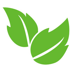 Leaf vector symbol, leaf illustration or leaf emoji in flat style. Spring leaf design, ecological nature theme.