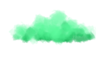 Green smoke cloud isolated on black background, abstract mist effect with copy space for design, overlay, and visual effects.