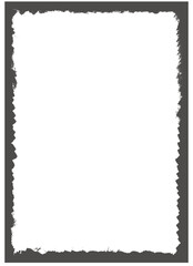 Abstract Minimalist Dark Grey Square Border with Central Element on White Background