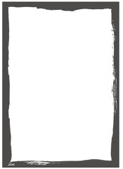 Abstract Dark Grey Frame with Irregular Jagged Edges on White Background