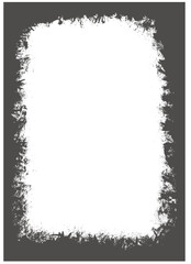 Abstract Irregular White Frame on Dark Gray Background with Blank Copy Space