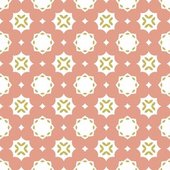 Seamless geometric pattern with floral motifs in pastel colors