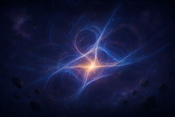 Cosmic phenomenon occurring in deep space. A mysterious energy structure forming between distant stars.