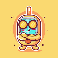 cool glucose meter character mascot with crossed arms isolated cartoon in flat style design