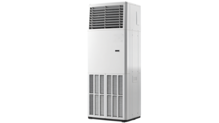 Tall white industrial air conditioning unit for commercial climate control systems