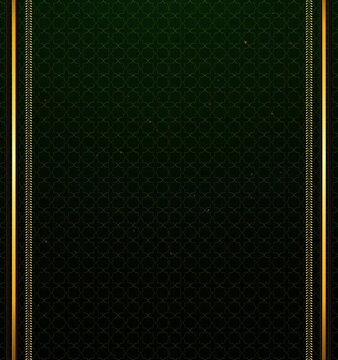 green gradient background with gold pattern