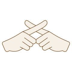 バツ印を示すハンドポーズのイラスト素材