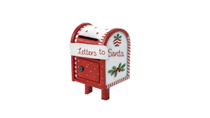 Christmas mailbox for letters to santa isolated on transparent background isolated on white background