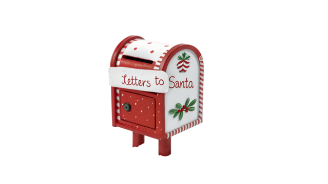 Christmas mailbox for letters to santa isolated on transparent background isolated on white background