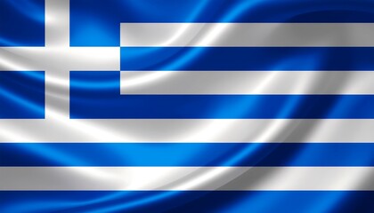 Elegant patriotic backdrop with flowing blue and white Greek flag - perfect for travel promotions, cultural events, and national pride campaigns