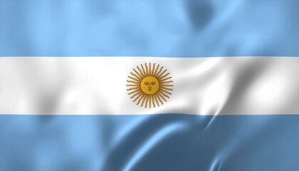 Argentina flag waving gently in the breeze, a symbol of national pride and cultural identity, perfect for travel blogs and patriotic designs
