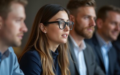 Training, learning and education with a business woman looking serious and sitting in a conference or workshop for coaching. Portrait of a female employee in an audience for a development seminar
