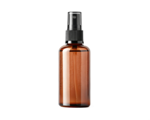 Mockup of brown spray bottle of luxury men's perfume 
