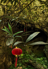 Traditional red Chinese lantern. Chinese New Year. Chinese holidays. Symbol of China.