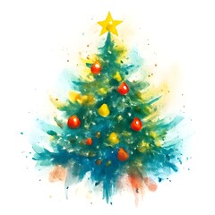 Sch&ouml;ner Weihnachtsbaum - Christbaum Wallpaper - Winter Illustration - Weihnachtliches Hintergrundbild